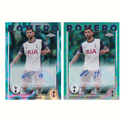 球星卡 罗梅罗 签字 199编青折 签字 2024-25 Topps chrome 热刺