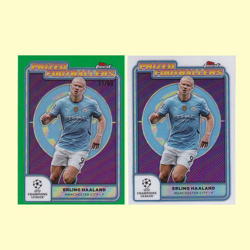 球星卡 哈兰德 99编绿折 典范球员特卡 2025 topps finest 曼城