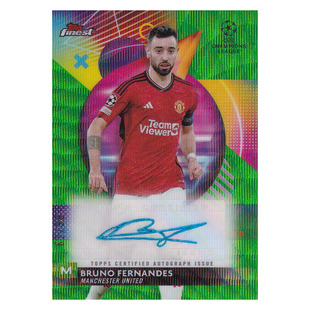 签字 99编 finest 布鲁诺 曼联 topps B费 2024 球星卡 绿波纹折