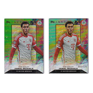 球星卡 穆西亚夏拉 99编 青绿折 盗梦空间2023-24 Topps欧冠 拜仁