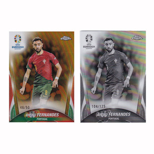 球星卡 布鲁诺 B费 50编 黑白折 2024欧洲杯 Topps 葡萄牙 曼联