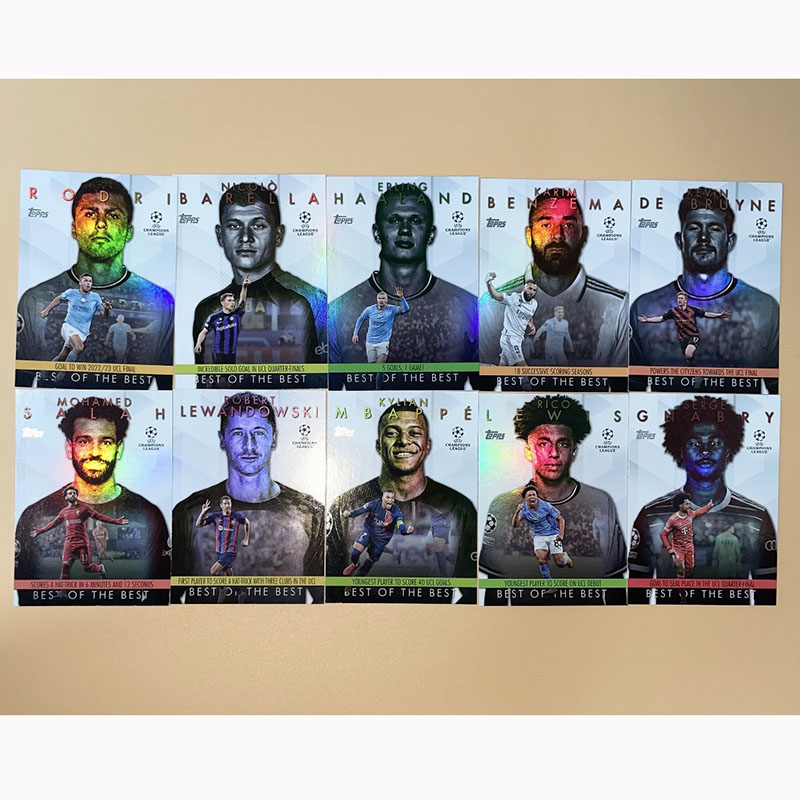球星卡 时刻特卡 2023-24 Topps 哈兰德 德布劳内 姆巴佩 萨拉赫 - 实物图