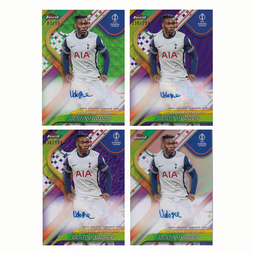 球星卡 乌多吉 签字 199编紫折 银折 2024-25 topps finest 热刺
