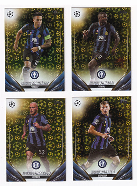 球星卡 金球粉折 2023-24 Topps UCC 国米 劳塔罗 图拉姆 巴雷拉