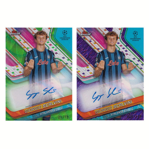 球星卡 斯卡尔维尼 签字 99编绿折 2024-25 topps finest亚特兰大