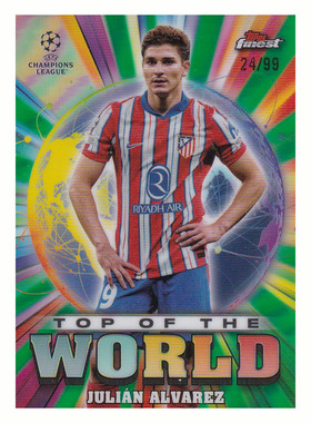 球星卡 阿尔瓦雷斯 99编绿折 世界之巅 2024-25 topps finest马竞