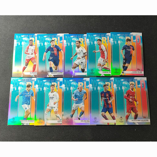 球星卡 世界之巅2023-24 Topps finest哈兰德 居莱尔 加维 李刚仁