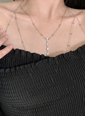 胸链身体链纯欲性感饰品网红ins百搭链条辣妹吊带背心配饰项链潮