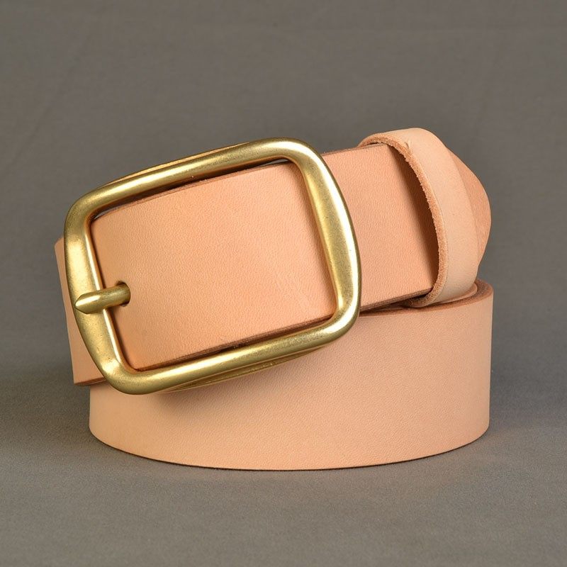 男士纯黄铜日字针扣真皮皮带纯手工意大利头层牛皮裤带男款裤腰38