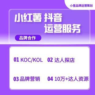 达人探店小红xhs书推广运营公司企业品牌营销KOL抖音KOC素人笔记