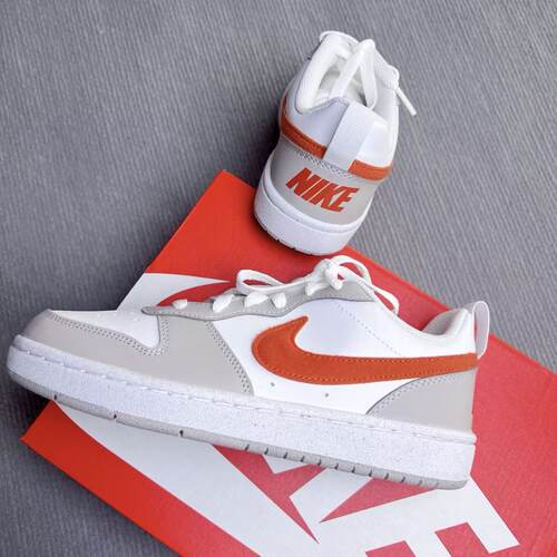 耐克Nike CourtBorough耐磨低帮小白鞋板鞋女鞋大童IQ2725-100