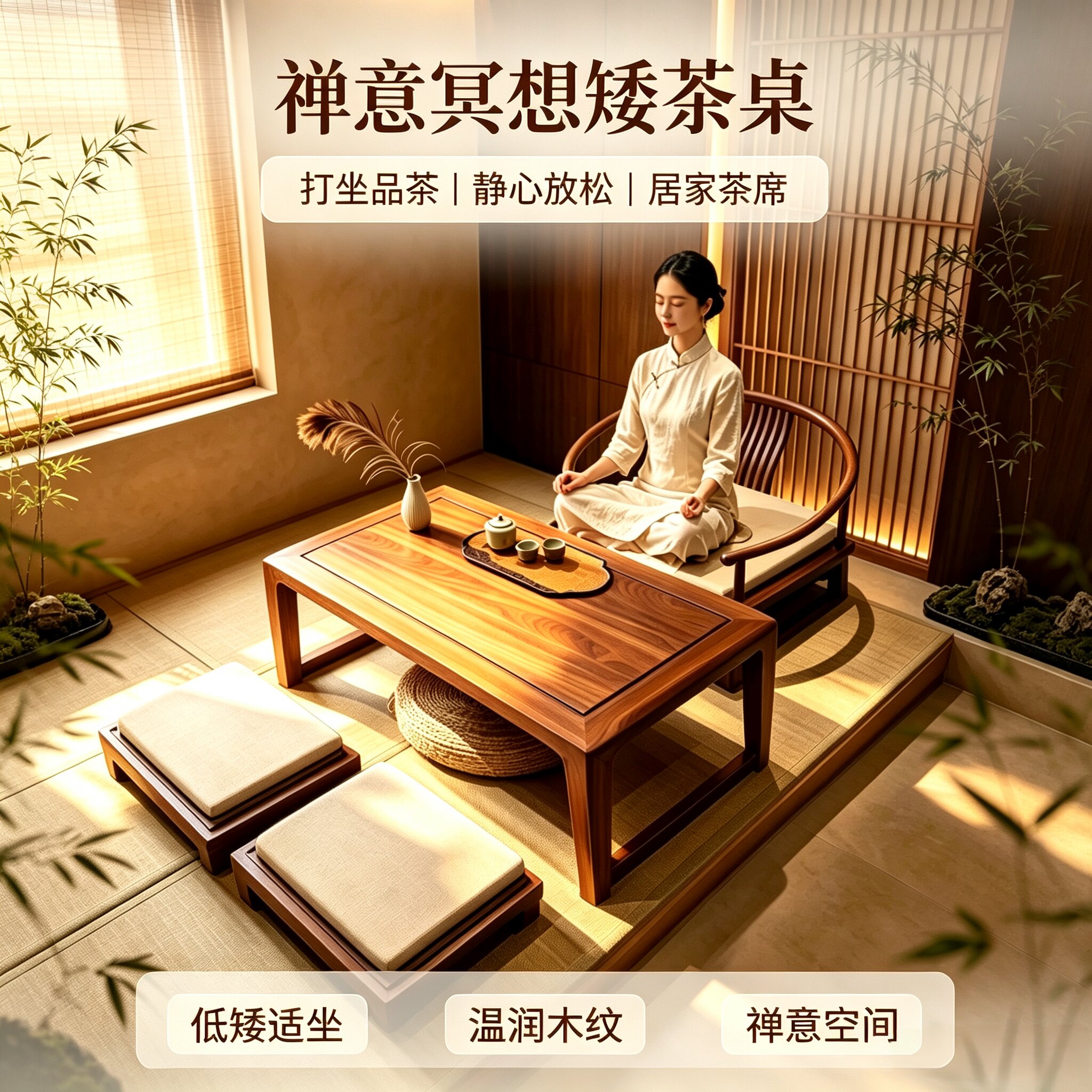 新中式榻榻米炕桌茶几日式矮桌