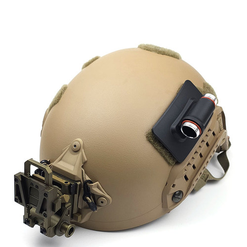 JQ-115头盔手电灯架美式头盔魔术贴支架 兼容原品SF手电M300V K10