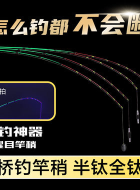 新款高灵敏半钛全钛光纤夜光竿
