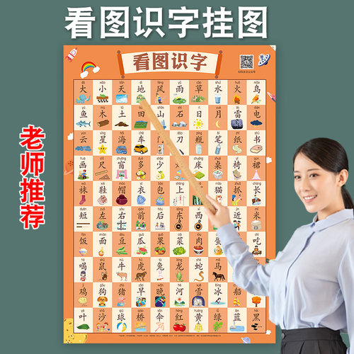 儿童宝宝看图识字挂图