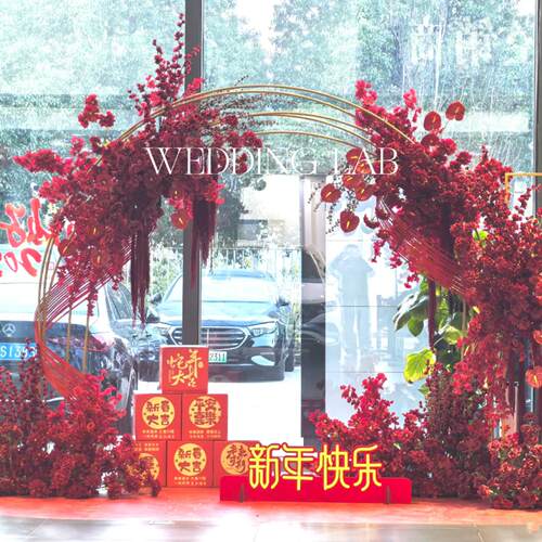 竹排造型橱窗美陈装置摆件