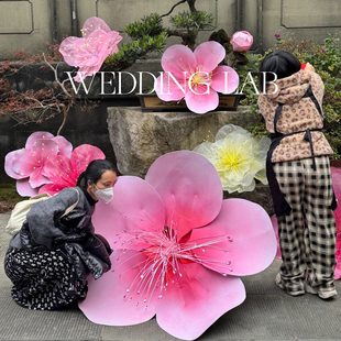 饰橱窗陈列商业美陈 置摆饰婚礼艺术装 巨型EVA梅花装 置美陈装