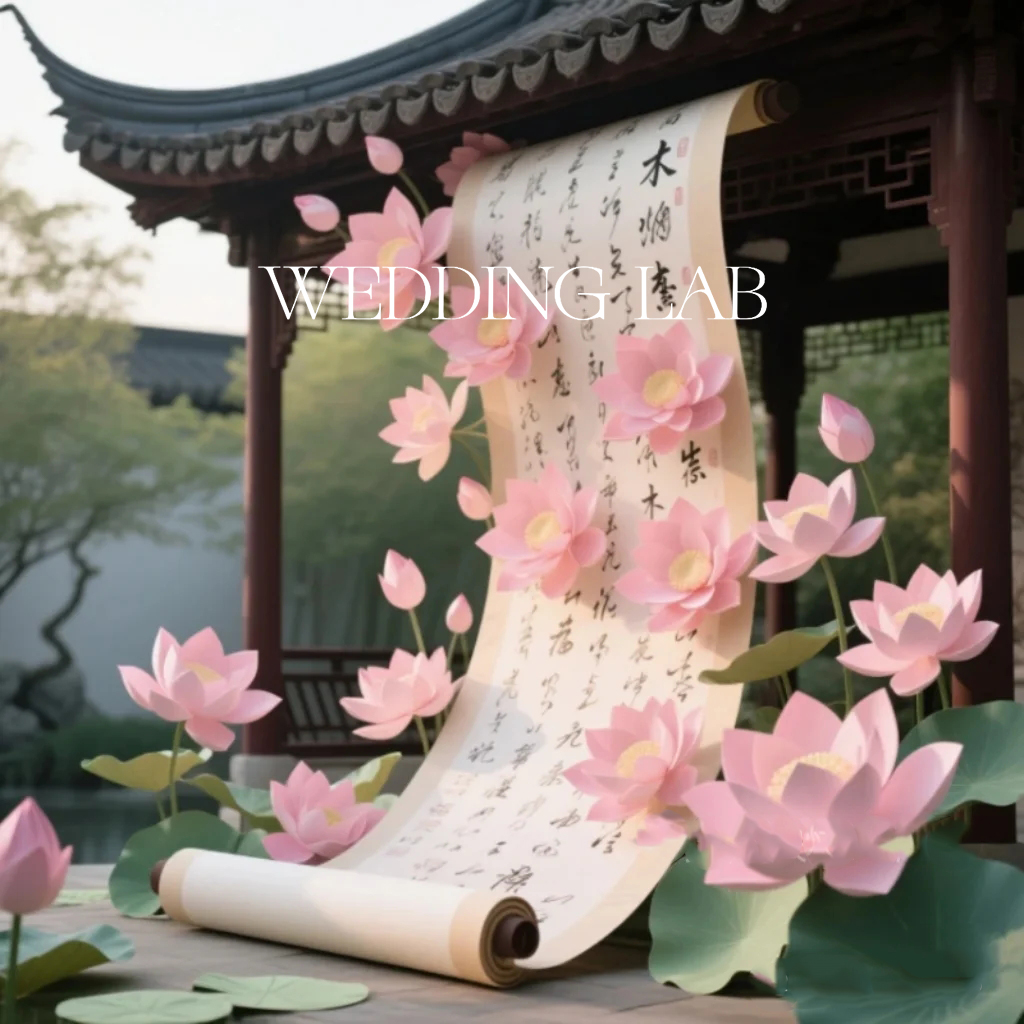 古风画卷装置美陈装置摆饰装饰婚礼艺术装饰橱窗陈列商业美陈