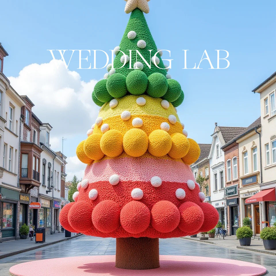 圣诞树装置商业美陈环绕毛绒布