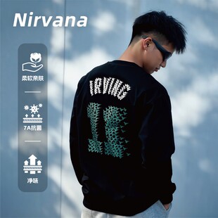 Nirvana秋冬美式休闲运动长袖T恤篮球健身跑步7A抗菌净味和平鸽