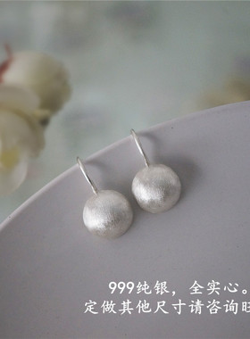 原创设计999银耳环高级感耳坠银