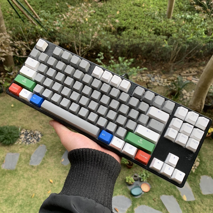 pbt白光拼色复古带驱动机械键盘
