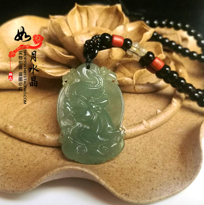 天然缅甸A货霸气风属相龙牌吊坠