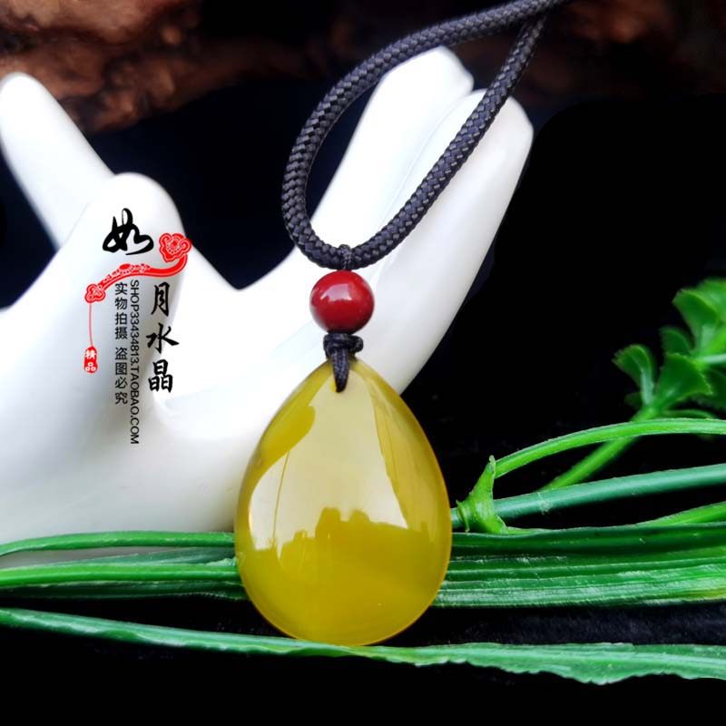 台湾玉髓橘子石滴水吊坠随身护身平安吊坠聚财招财