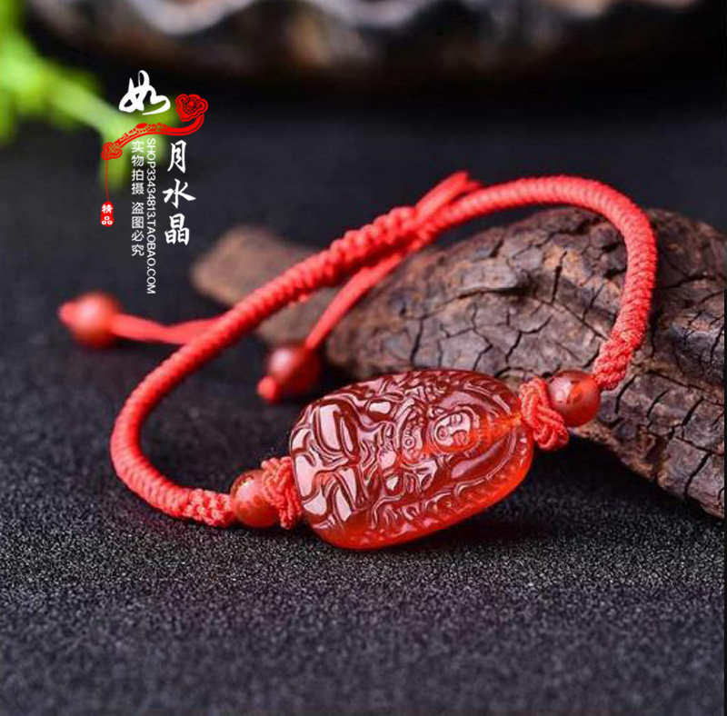 红玛瑙大势至精编手链