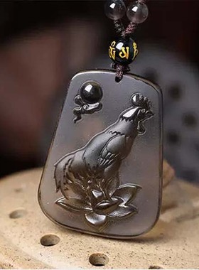 黑曜石晨鸡展运钥匙扣 属鸡吉祥物 吉福添寿饰品 822