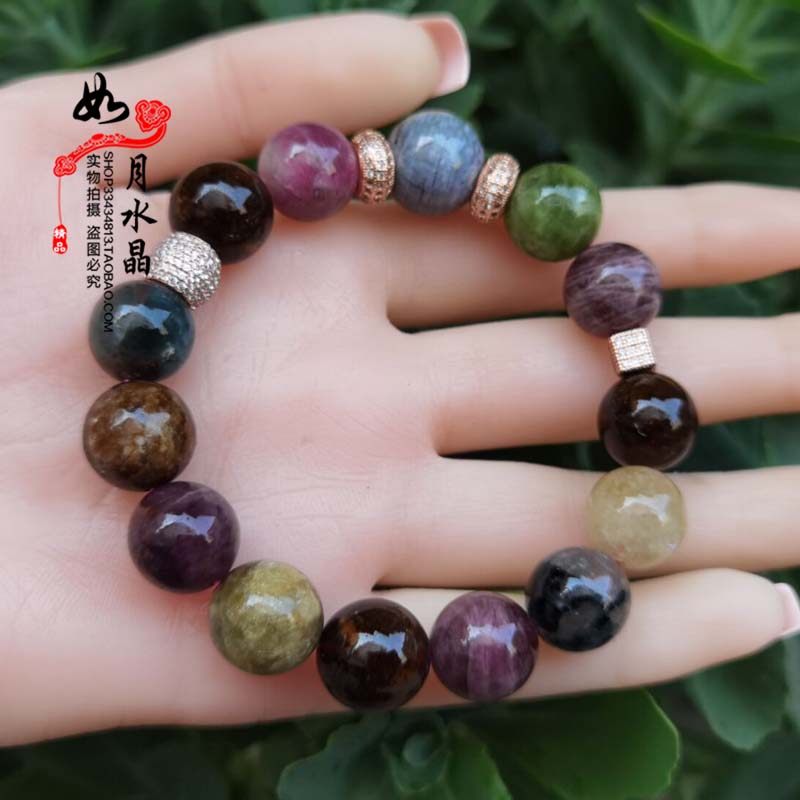天然碧玺手链水晶手串糖果色