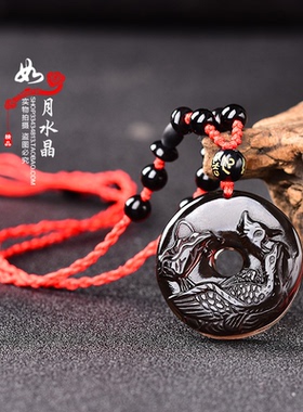 黑曜石比翼增情吊坠249