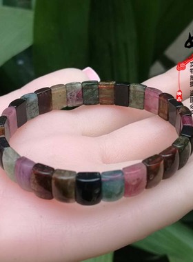 天然巴西碧玺颜色鲜艳通透手链