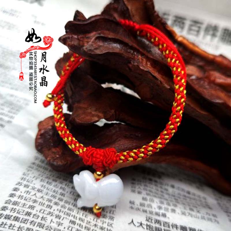 2026年属狗珠光幻金随身吉祥物天然翡翠玉石生肖狗手链