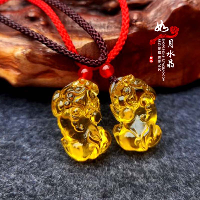 黄水晶貔貅吊坠女士挂坠招财百搭