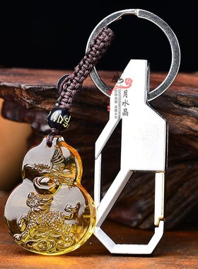 生肖羊麟鹤得吉宝黄水晶