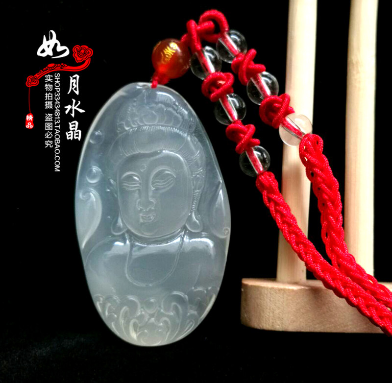天然八大守护神本命佛白玉髓吊坠
