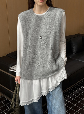 橘芷春季新款宽松针织马甲宽松显瘦背心叠穿更有层次感C0939