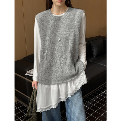 橘芷春季新款宽松针织马甲宽松显瘦背心叠穿更有层次感C0939