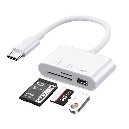 适用安卓手机连接U盘SD/TF内存卡下载转换器平板otg相机tpc读卡器