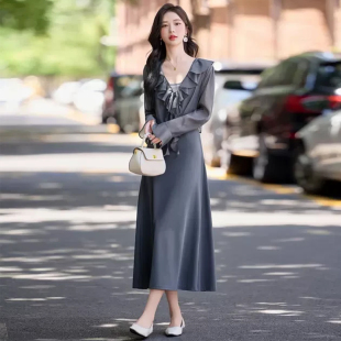 洋气显瘦荷叶边防晒开衫 时尚 新款 套装 吊带连衣裙两件套 女2025夏季