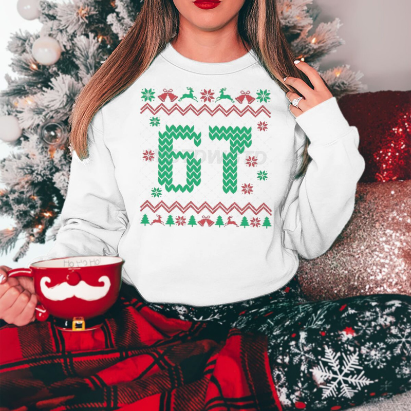 圣诞六七印花加绒卫衣