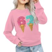 Six 宽松圆领上衣 儿童卫衣男女百搭长袖 Seven 67印花时尚