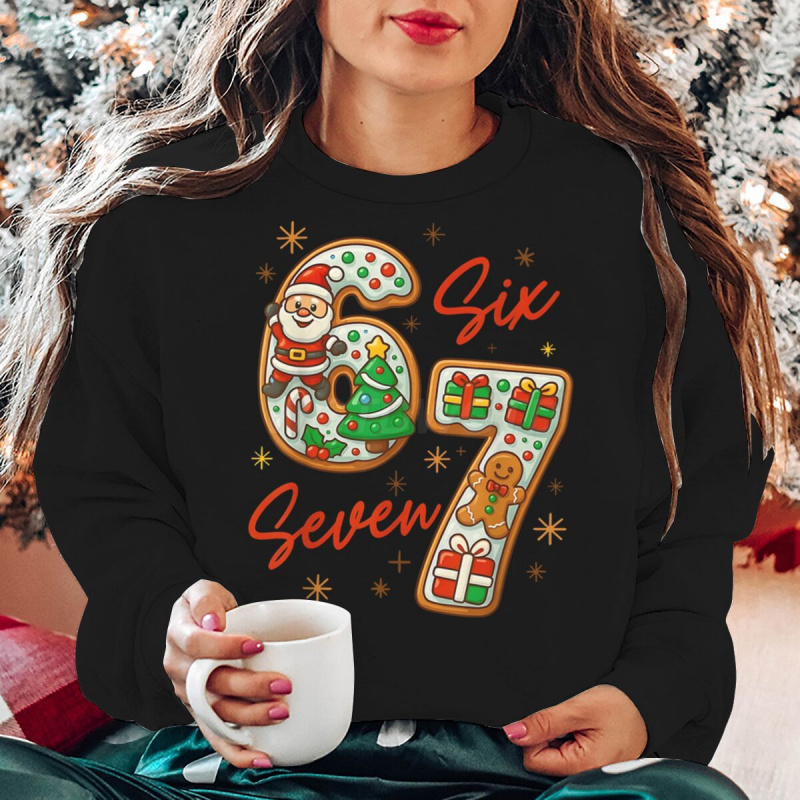 圣诞印花潮流抓绒卫衣