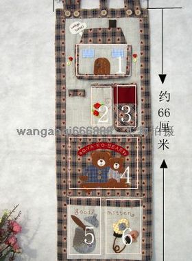 AABY创意生活 外贸出口布艺憨憨母子熊多功能收纳袋 挂袋B06