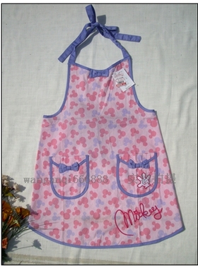 迪士尼维尼米奇米妮米菲兔卡通背带挂脖贴布绣围裙日系201909