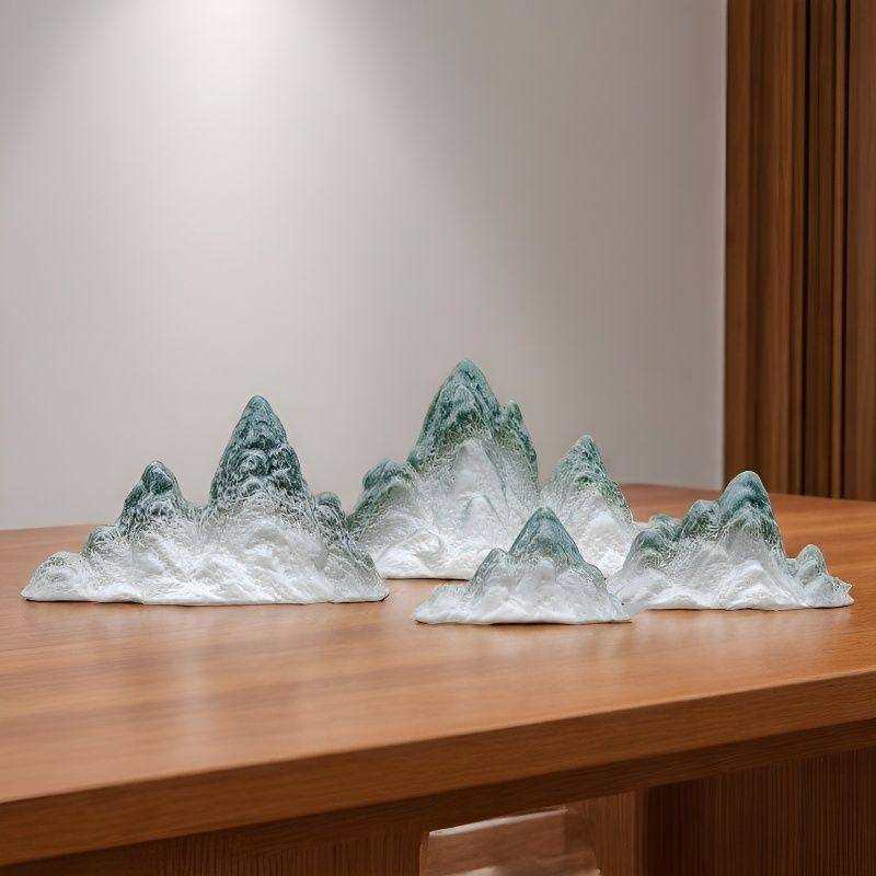 假山摆件新中式禅意摆设桌面鱼缸造景文创装饰品只此青绿千里江山,家居饰品,桌面摆件,淘宝优惠券,粉丝福利购,淘宝优惠卷