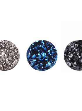 A STAR水晶簇宝石 925纯银男士耳钉中性气质简约女黑蓝网红潮2019