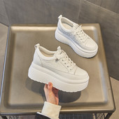 内增高小白鞋 厚底松糕小个子百搭透气休闲运动板鞋 女2025新款 春季