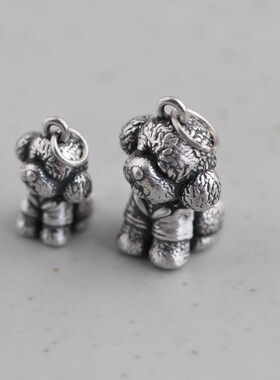 苏念 足银990复古做旧工艺吊坠小狗男女款宠物生肖狗泰迪卡通项坠